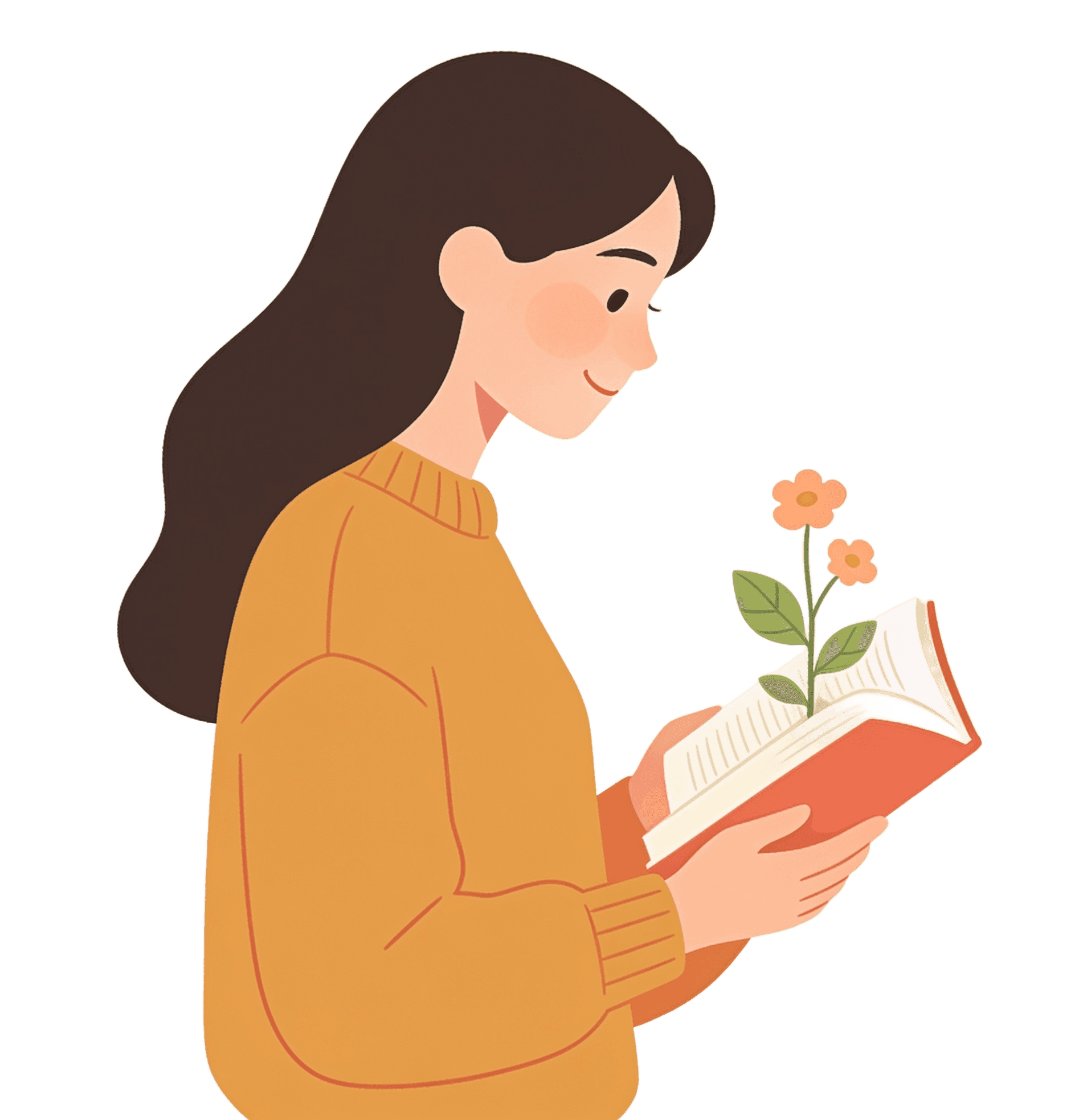 Person reading a book illustration