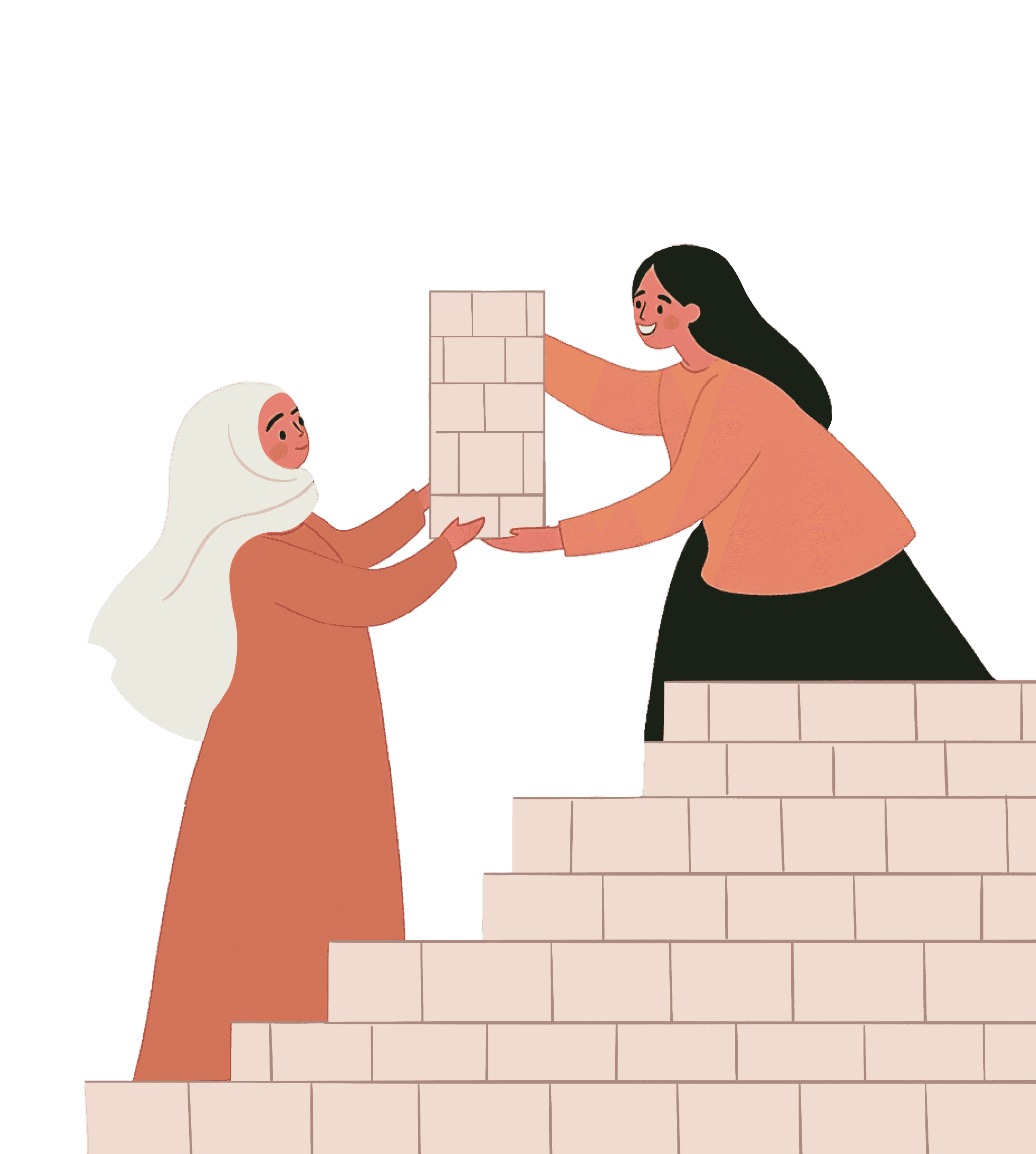 Team growing together illustration