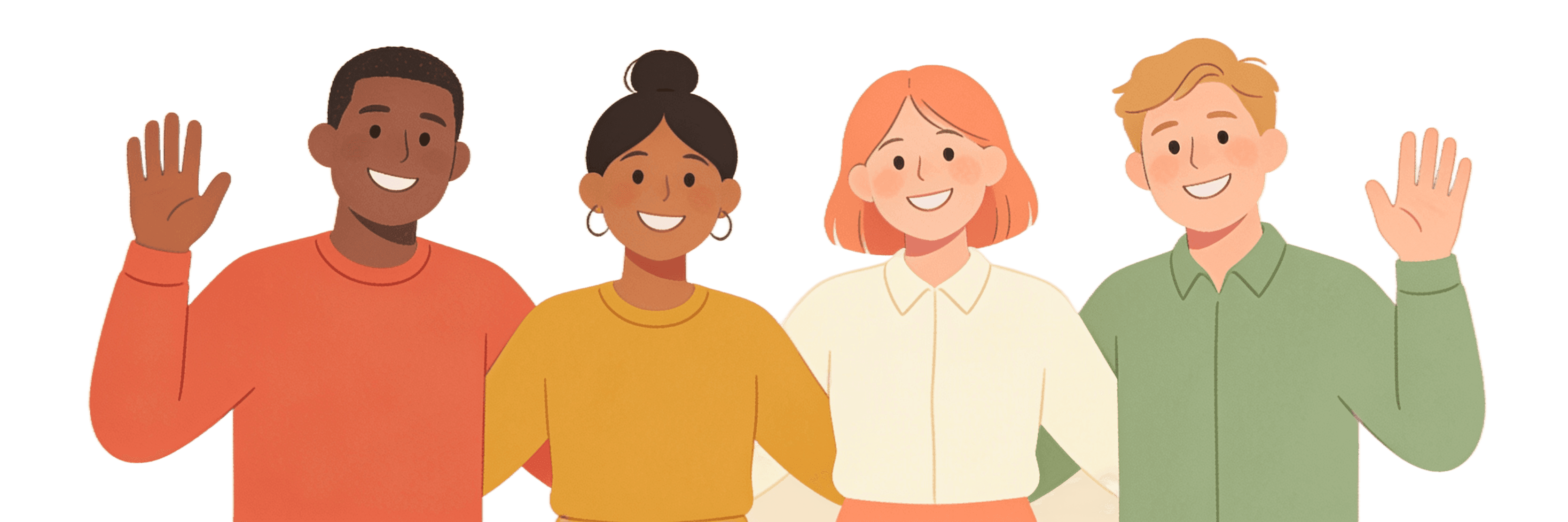 A welcoming group ready to connect illustration